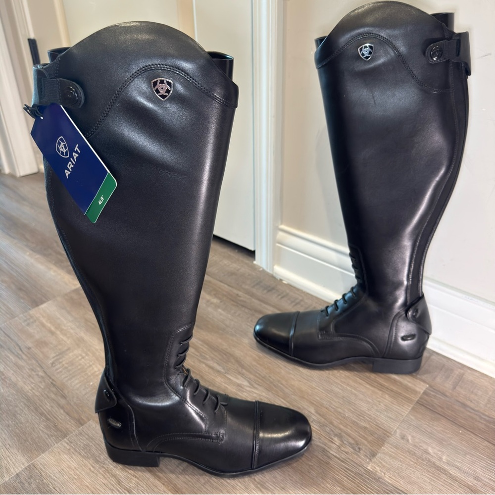 Ariat Palisade Field Tall Riding Black Leather Boots - Picture 5 of 16